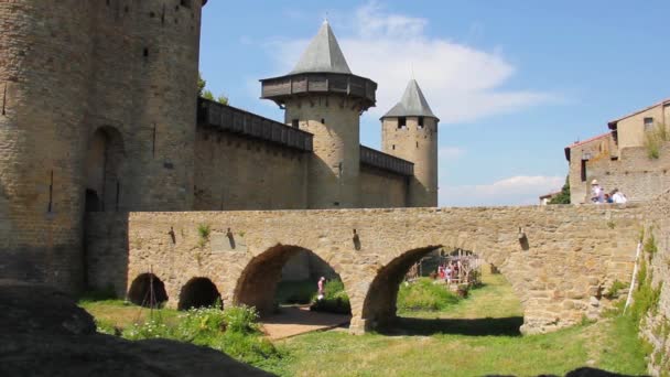 Kasteel in carcassonne, Frankrijk — Stockvideo