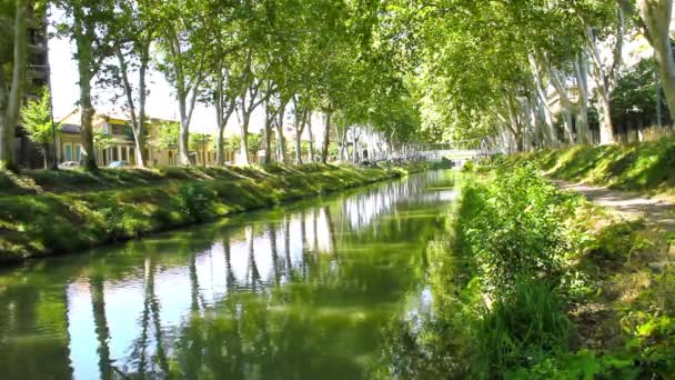 Canal du midi, Fransa — Stok video