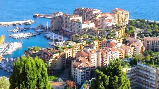 Luchtfoto van het Prinselijk paleis, monaco — Stockvideo