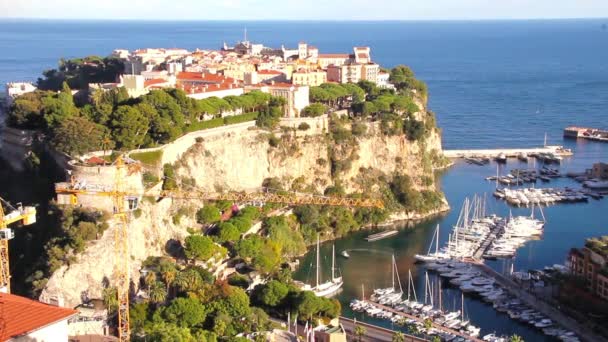 Luchtfoto van het Prinselijk paleis, monaco — Stockvideo