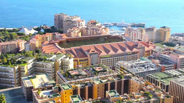 Vista de Mónaco y el Estadio Louis-II — Vídeo de stock