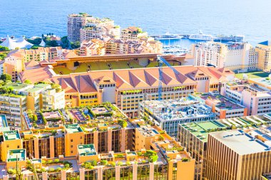 View of Monaco and the Stadium Louis-II clipart