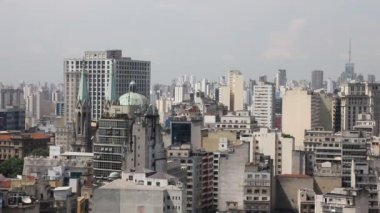 The big city of Sao Paulo and the famous Sé Cathedral, Brazil