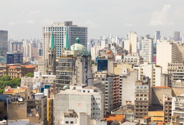 büyük şehir sao paulo ve ünlü se cathedral, Brezilya