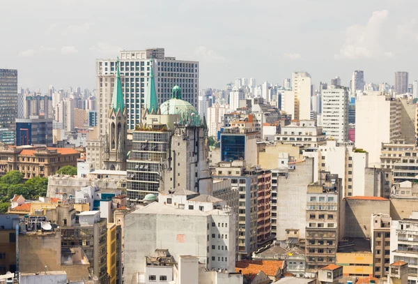 Büyük şehir sao paulo ve ünlü se cathedral, Brezilya — Stok fotoğraf