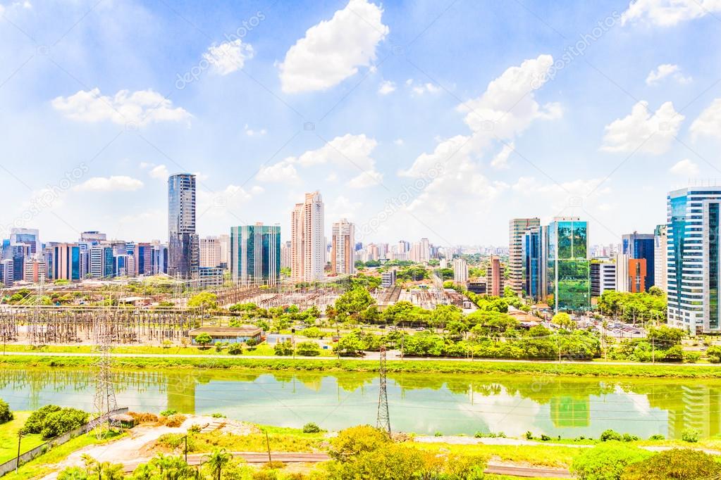 View of Sao Paulo and the river, Brazil