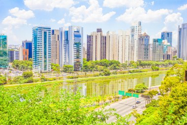 Sao Paulo ve nehir manzarası, Brezilya