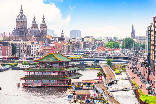 Amsterdam'ın havadan görünümü — Stok fotoğraf