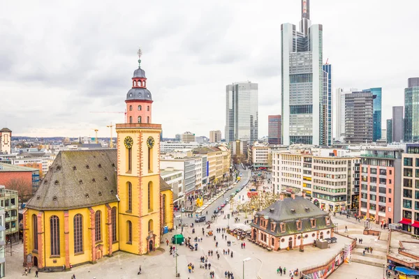 Skyline di Francoforte con Hauptwache e la piazza — Foto Stock