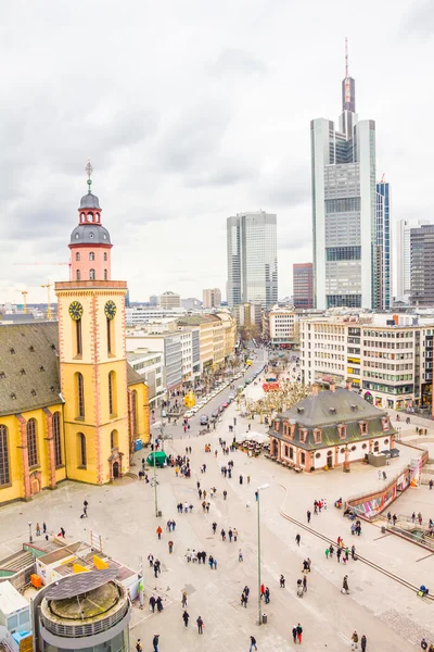 Skyline frankfurt hauptwache ve plaza — Stok fotoğraf