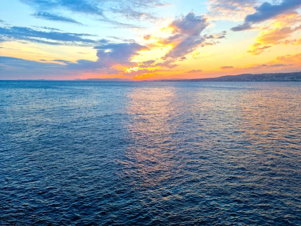Solnedgang Skyer Havet - Stock-foto