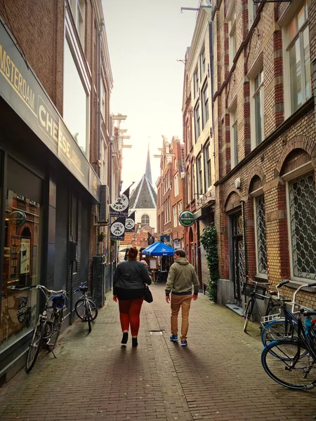 Amsterdam Pays Bas Octobre 2021 Les Gens Marchent Dans Centre — Photo