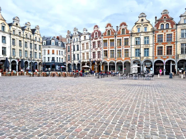 Arras França Junho 2022 Pessoas Que Apreciam Terraços Praça Place — Fotografia de Stock