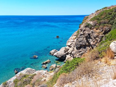 Preveli sahilinde kayalar, Girit, Yunanistan