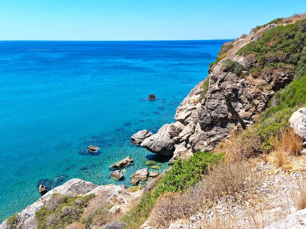 Rocks Preveli Beach Crete Greece — Stok fotoğraf