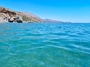 Yunanistan 'ın Girit kentindeki Preveli plajı