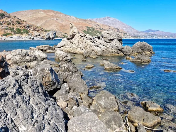 Rocks Preveli Beach Crete Greece — Foto Stock