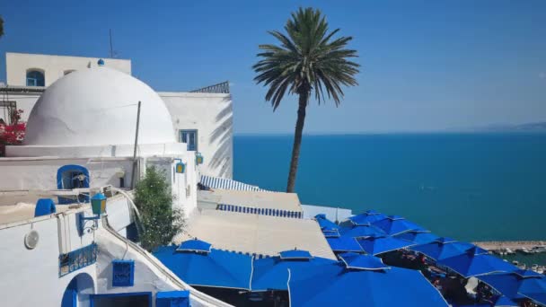 Wioska Sidi Bou Said Kartagina Tunezja — Wideo stockowe