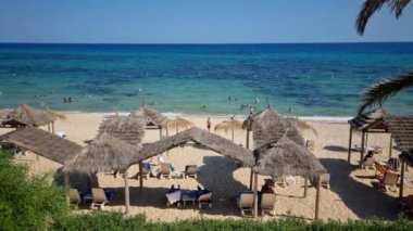 Hammamet, Tunus 'ta bir plajda manzara
