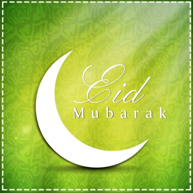 Arapça İslam hat metin Eid mubarak altın ay ile. EPS 10.