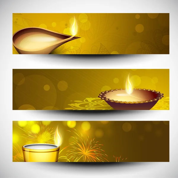 Website headers or banners for for Hindu community festival Diwa — Stock Vector