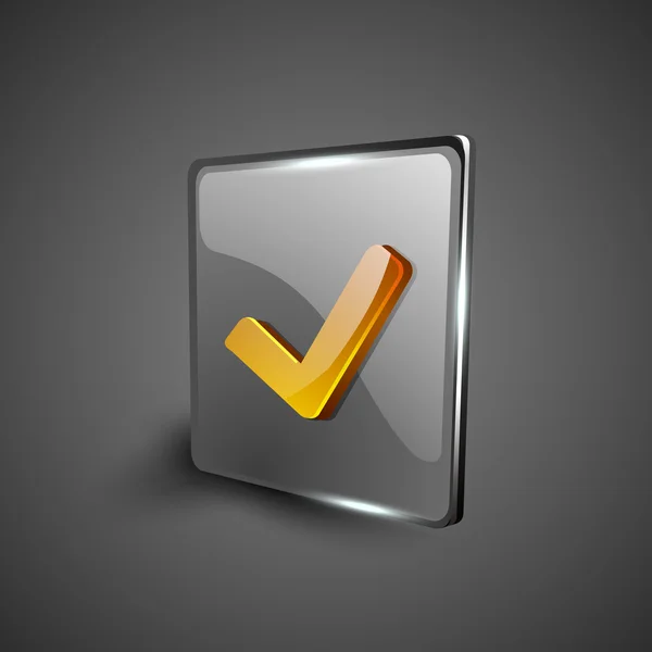 Brillante web 3D 2.0 marca de verificación símbolo de validación conjunto de iconos. EPS 10 . — Vector de stock
