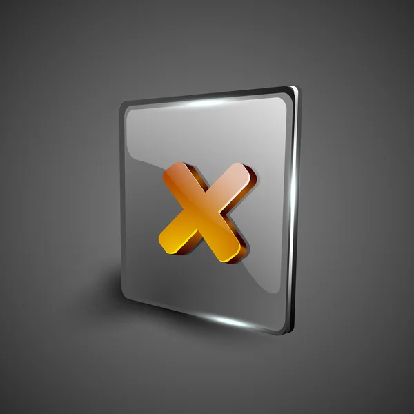 Błyszczący 3d web 2.0 krzyż znak zatwierdzenia symbol ikonę zestaw. EPS 10. — Wektor stockowy