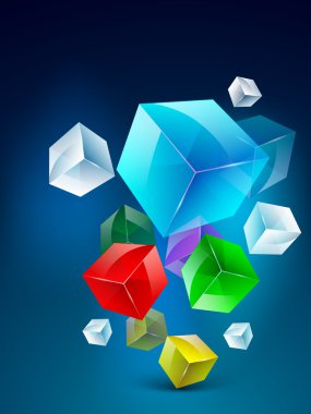 3D küp arka plan. EPS 10.