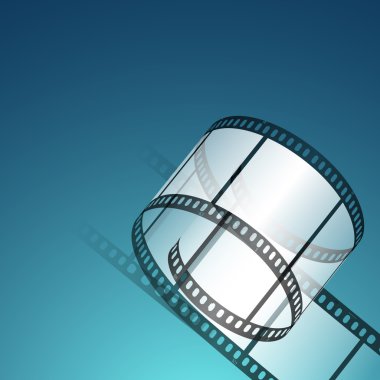 Film şeritli veya parlak renkli film arka plan üzerinde film makarası. EPS