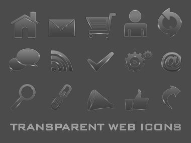 3D web 2.0 şeffaf posta simgeleri ayarlayın. Web siteleri için kullanılabilir,