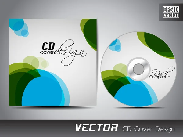 Modelo de design de apresentação de capa de CD com espaço de cópia e onda e — Vetor de Stock