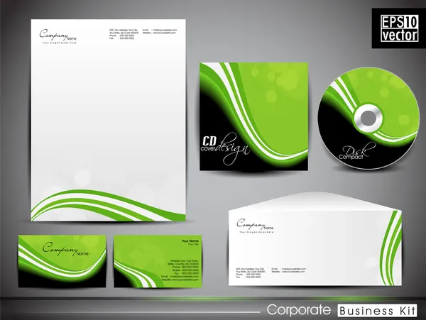 Professionelles Corporate Identity Kit oder Business Kit mit artisti — Stockvektor