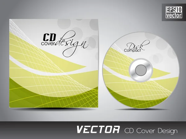 Plantilla de diseño de presentación de portada de CD con espacio de copia y onda e — Archivo Imágenes Vectoriales