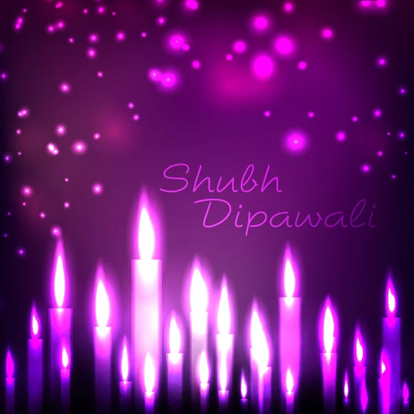 Bougies lumineuses thème pour le festival Diwali ou Deepawali. SPE — Image vectorielle