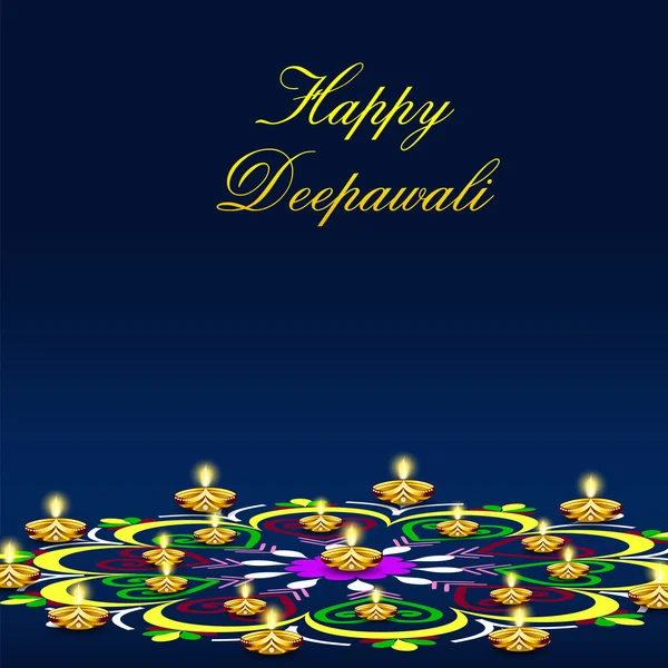 Beautiful illuminating Diya background for Hindu community festi — Stock Vector