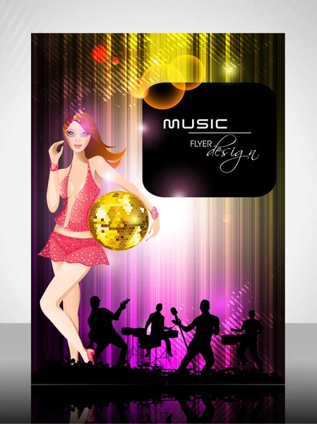 EPS 10 hudební koncept flyer design prezentace s hudební nástroj. Edita — Stockový vektor