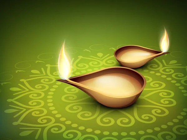 Hermoso fondo iluminador Diya para festi comunidad hindú — Vector de stock