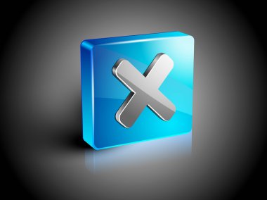 parlak 3d web 2.0 mark geçerlilik sembol simge çapraz ayarlayın. EPS 10.