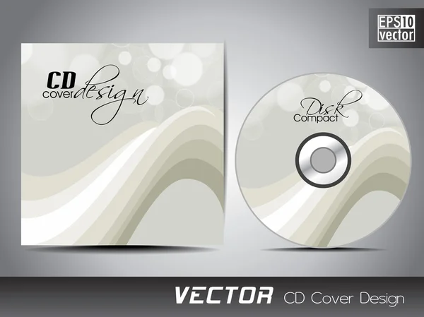 CD cover presentation design template with copy space and wave effect, edit — Stock Vector
