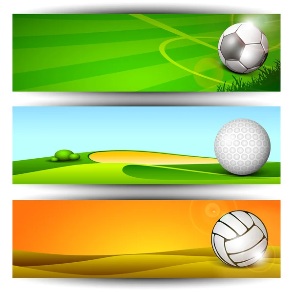 Sports website headers or banners. EPS 10. — Stock Vector