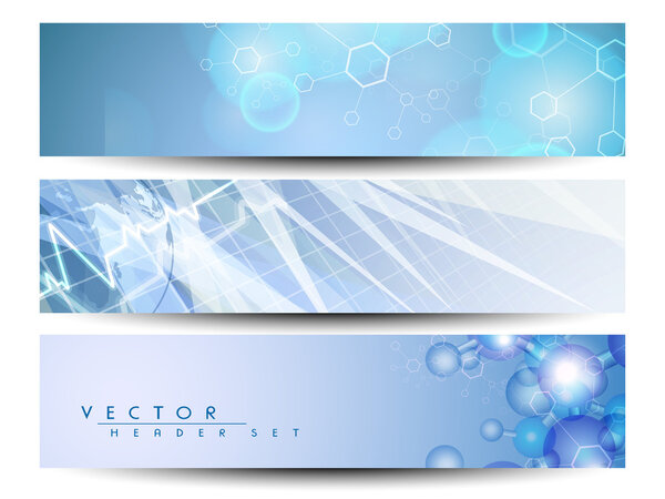 Set of medical banners or website headers. EPS 10.