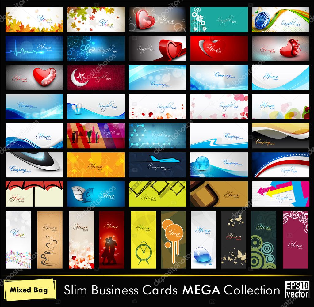 Mega collection of 52 professional and designer business cards o