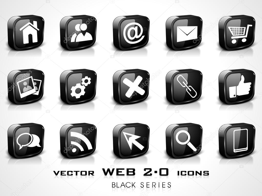 3D web 2.0 mail icons set. Can be used for websites, web applica