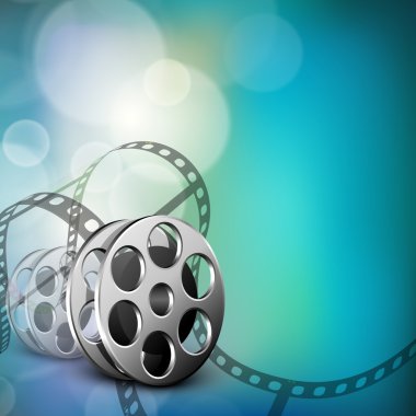 Film şeritli veya parlak film arka plan üzerinde film makarası. EPS 10