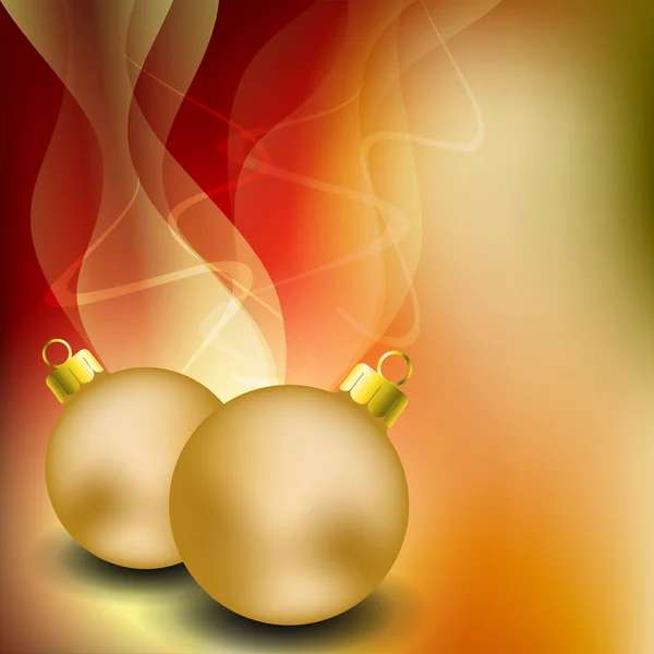 Joyeux Noël carte de voeux avec boule de Noël dorée. SPE 10 — Image vectorielle