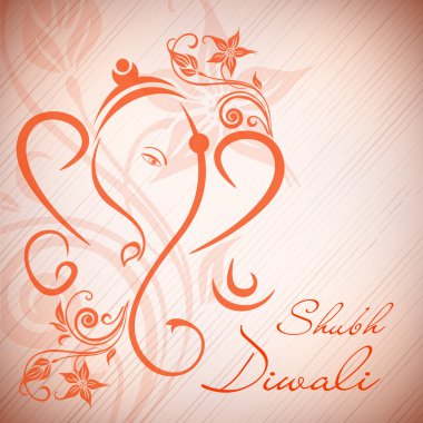 hindu lord ganesha ile çiçek dekoratif artwor çizimi
