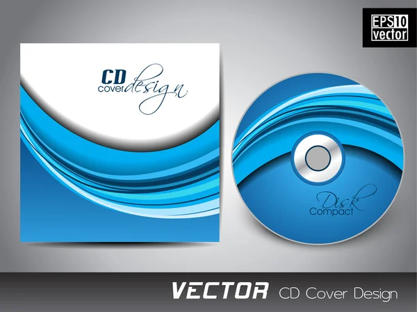 CD cover presentation design template with copy space and wave e — Stock Vector