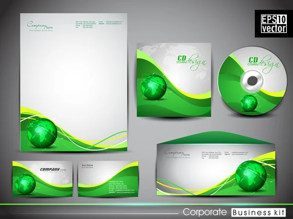 Professionelles Corporate Identity Kit oder Business Kit für Ihren Bus — Stockvektor