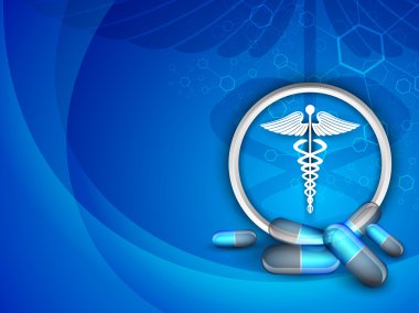 3d caduceus sağlık sembol ile tıbbi arka plan. EPS