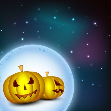 korkunç kabaklar parlak halloween zemin üzerinde. EPS 10.